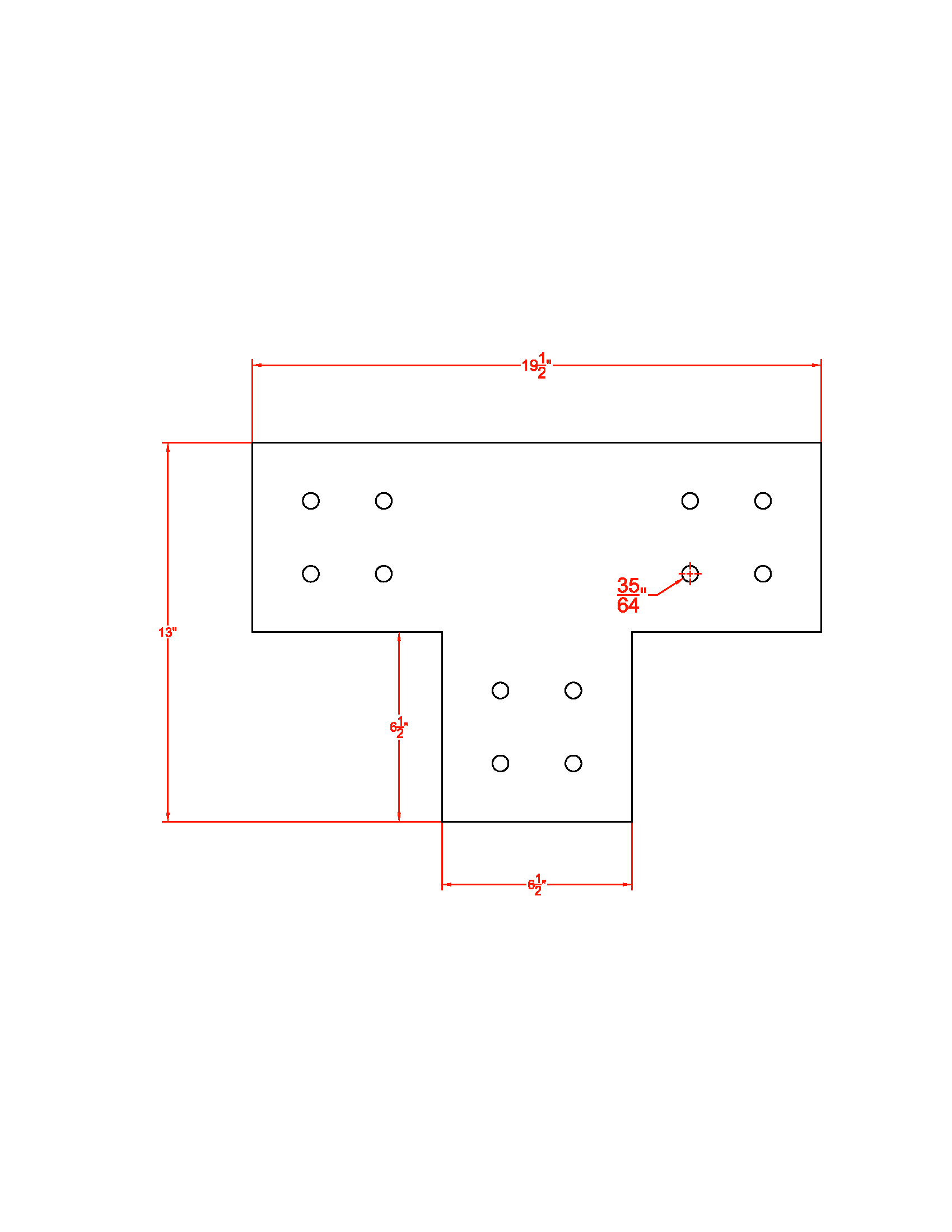 Structural Design T Bracket for 8" Post, 8 Inch T Bracket Bolt Plate, T Support Bracket, Pergola Bracket, 8 inch, Truss Plate