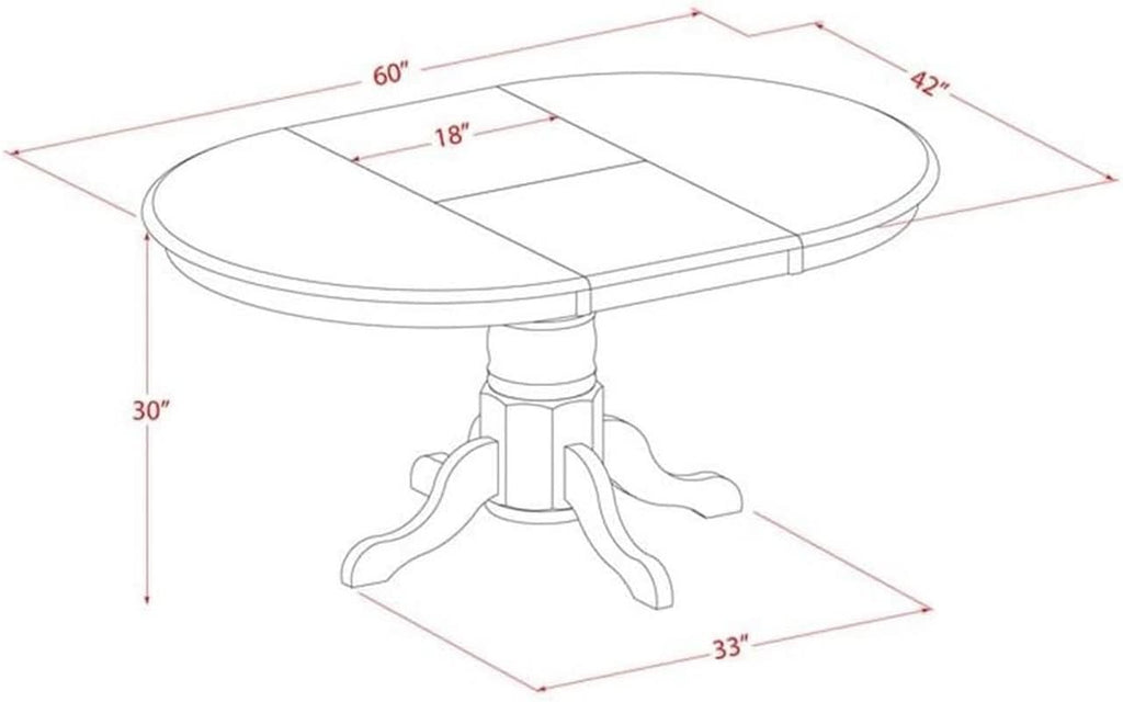 Avon Oval Dining Table 42x60 Inch Buttermilk Cherry Finish