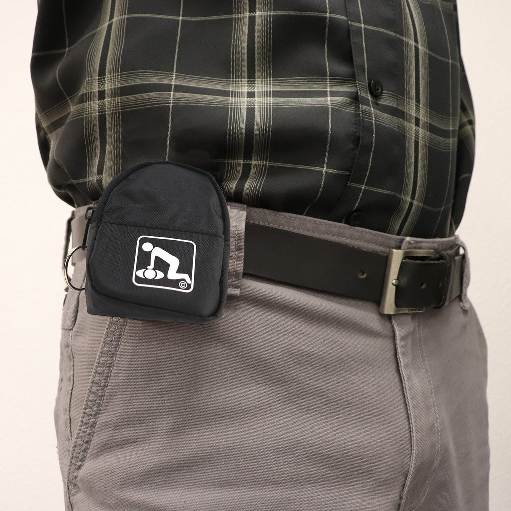 CPR Black Beltloop Keychain Backpack with Faceshield, Gloves, and Cleansing Wipes