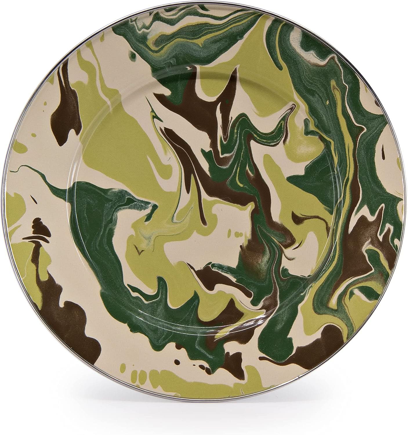 Golden Rabbit Enamelware Camouflage Dinner Plates - Set of 4