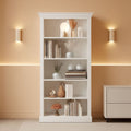 5-Shelf Bookcase Wooden Standing Rack White Living Room