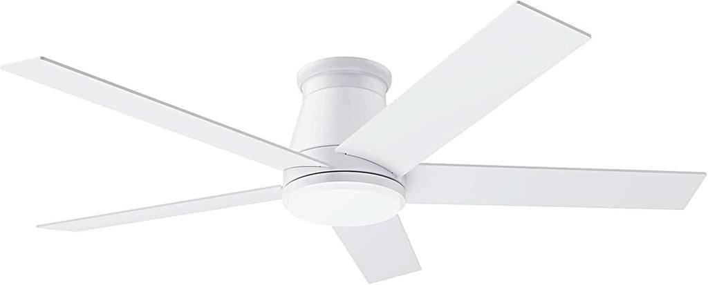 52 Inch White Ceiling Fan With Light Six Speed DC Motor