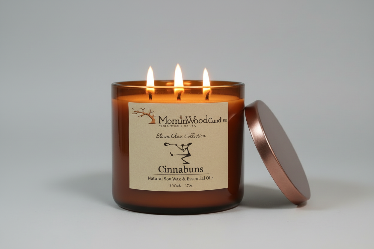 Cinnabuns-Soy 3-Wick Blown Glass Collection