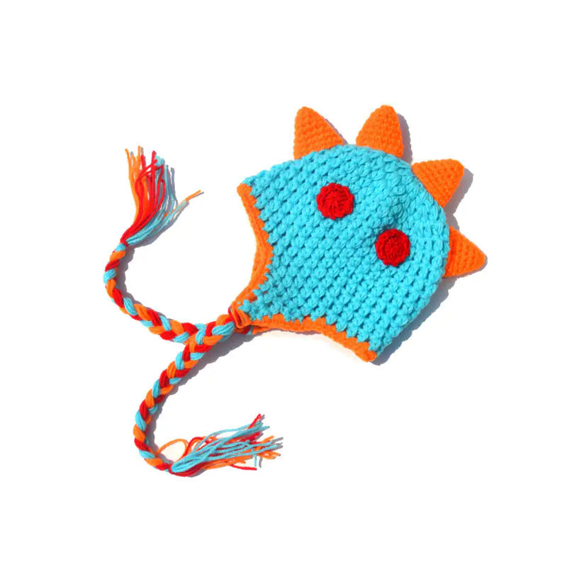 Knitted Dinosaur Baby Hat Set