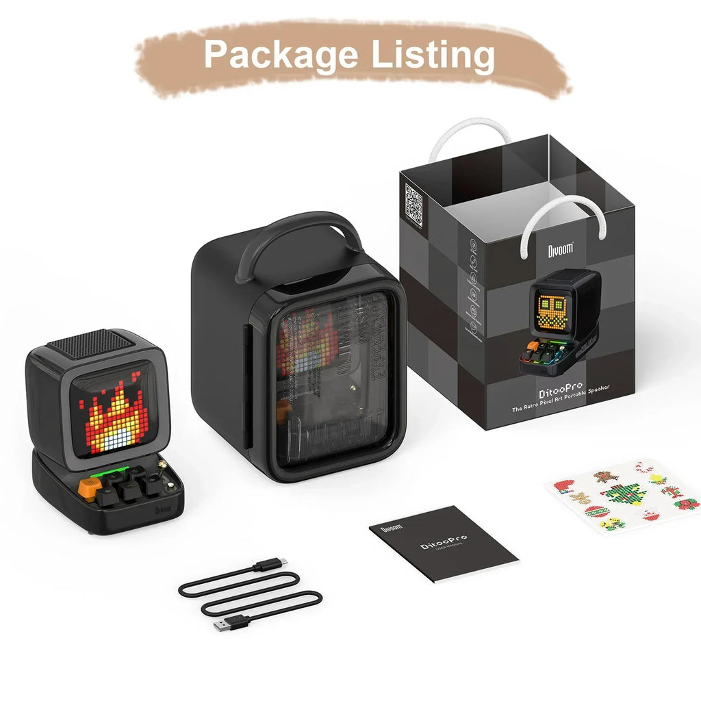 DecorBites™ Ditoo Pixel Art Bluetooth Speaker 15W Output Power App Controlled LED Screen