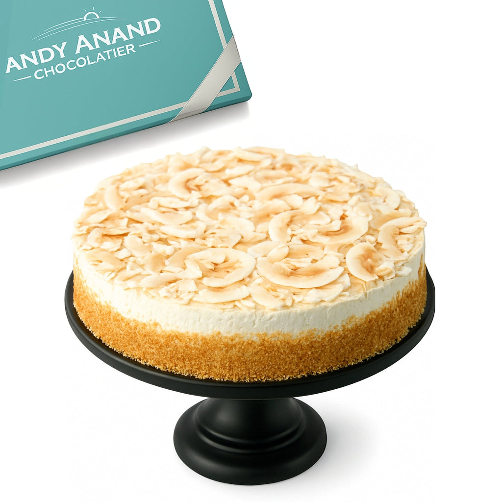 Andy Anand Sugar-Free Coconut Lemon Mousse Cake, 3 lb – Keto & Diabetic-Friendly, Freshly Baked, No Preservatives, Birthday Gift Box