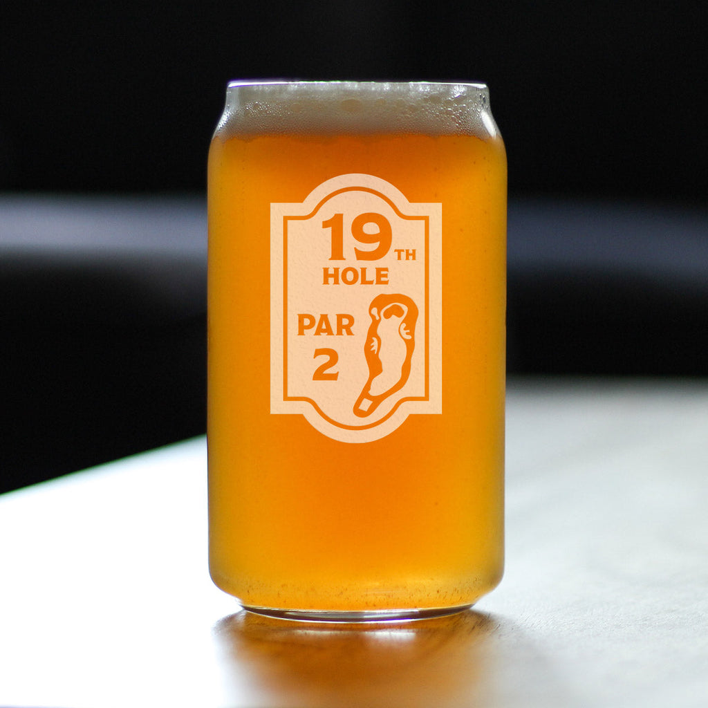 19th Hole Sign - 16 Ounce Beer Can Pint Glass