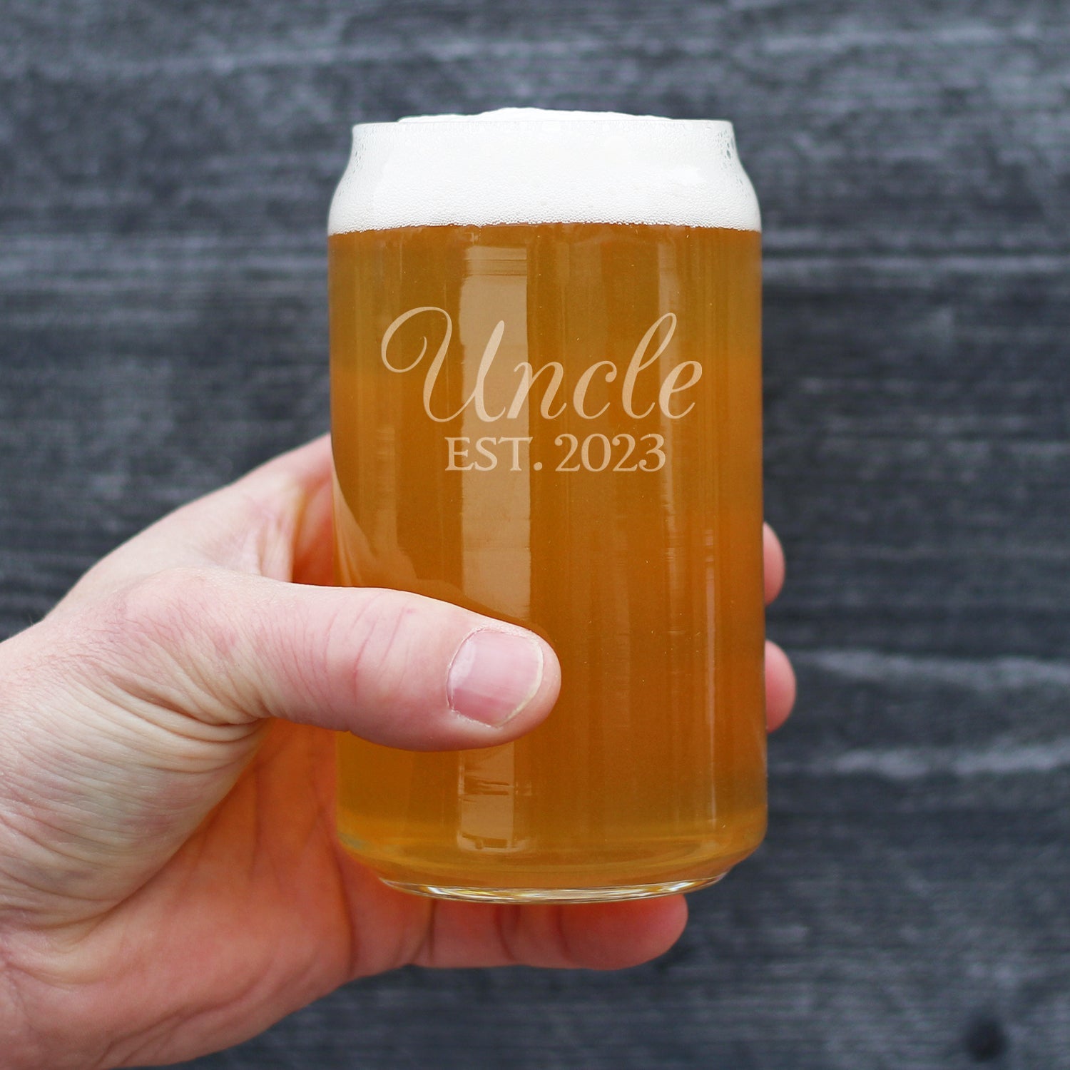 Uncle Est. 2023 - Decorative - 16 Ounce Beer Can Pint Glass