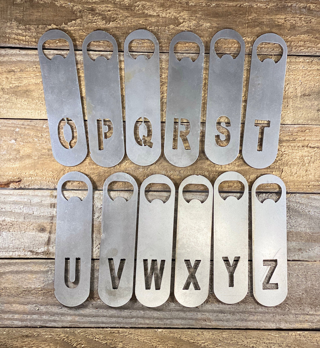 Personalized Last Name Letter Bartender Style Bottle Openers