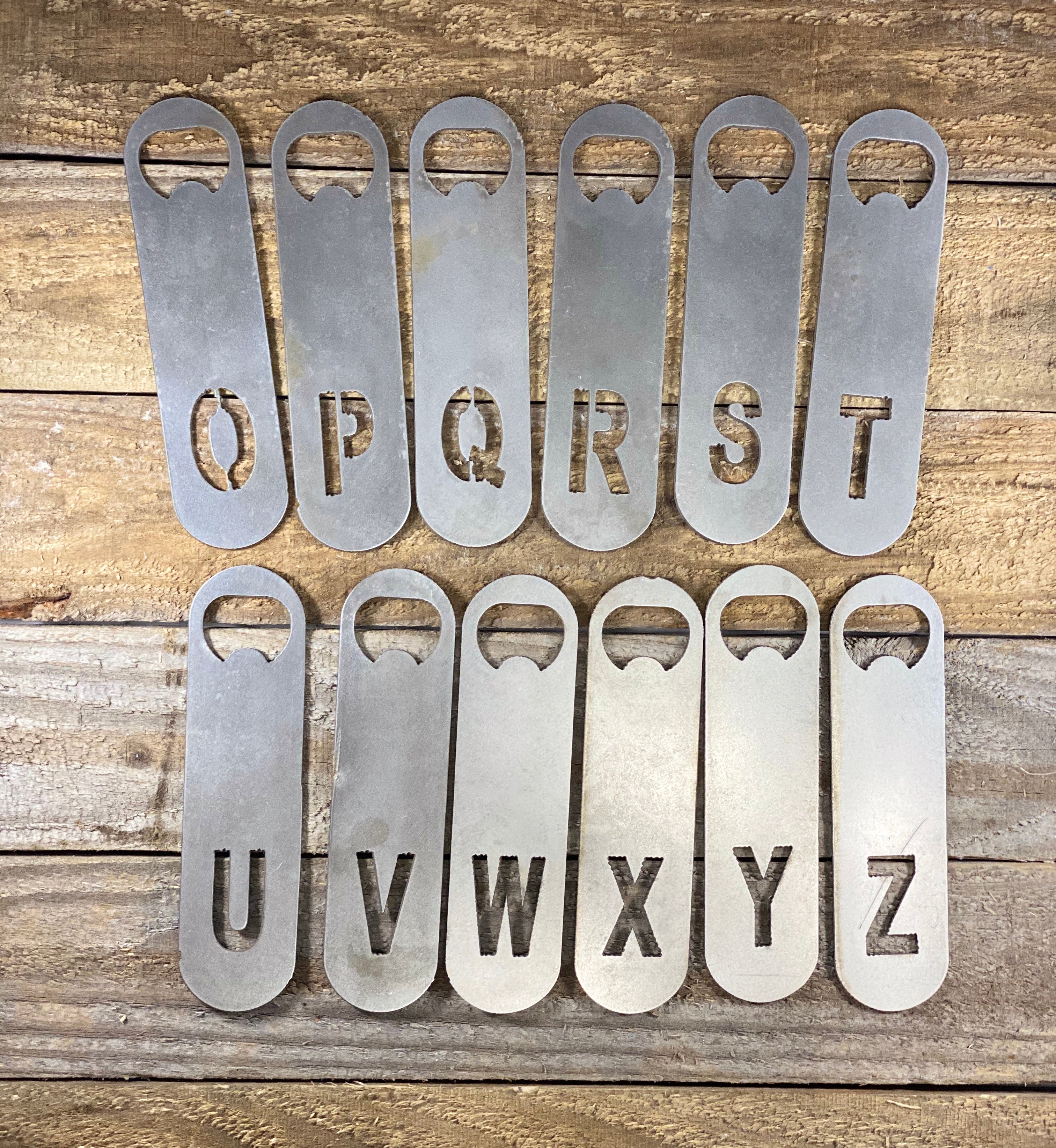 Personalized Last Name Letter Bartender Style Bottle Openers