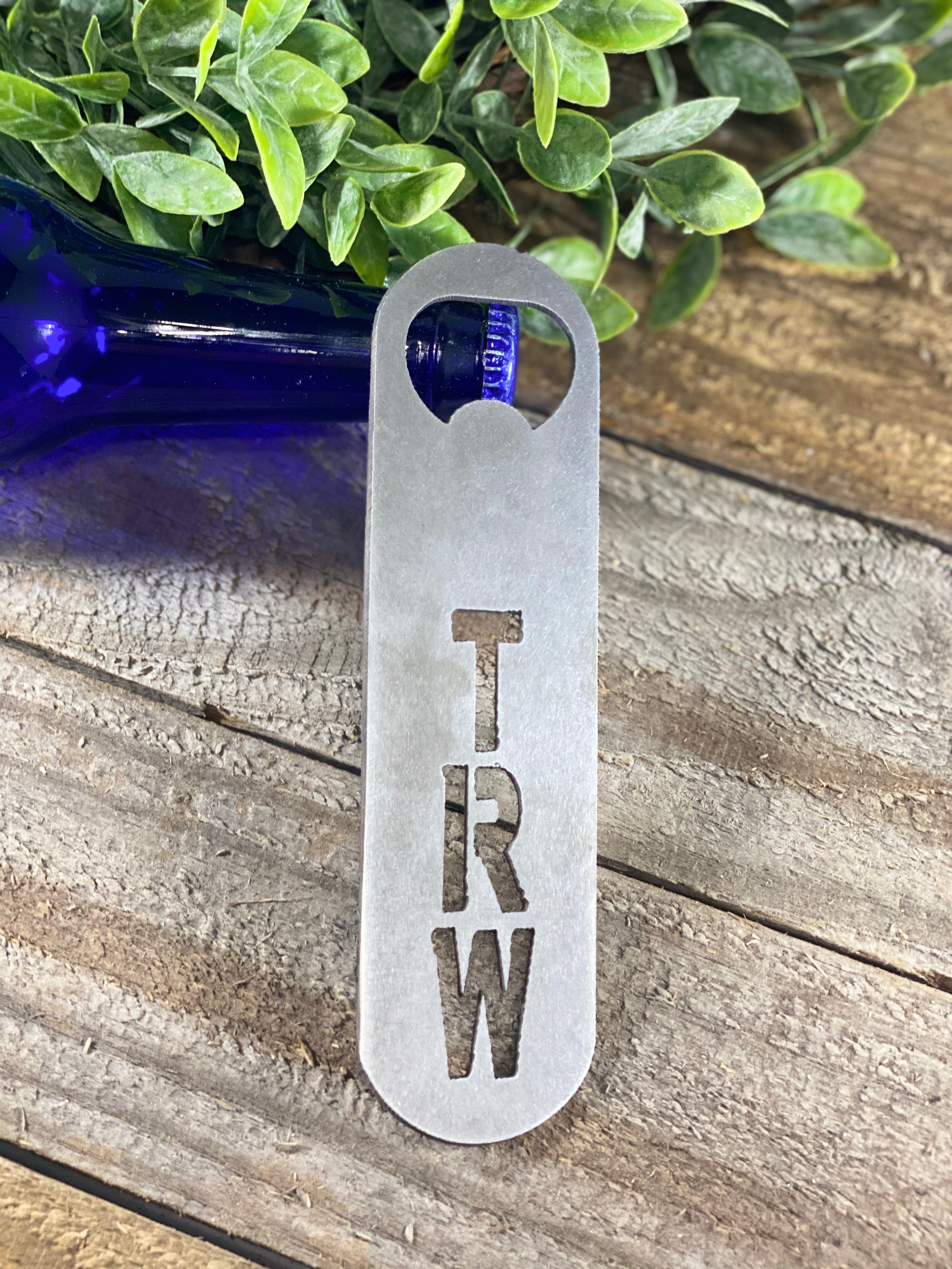 Custom Monogrammed Initials Bartender Style Bottle Opener