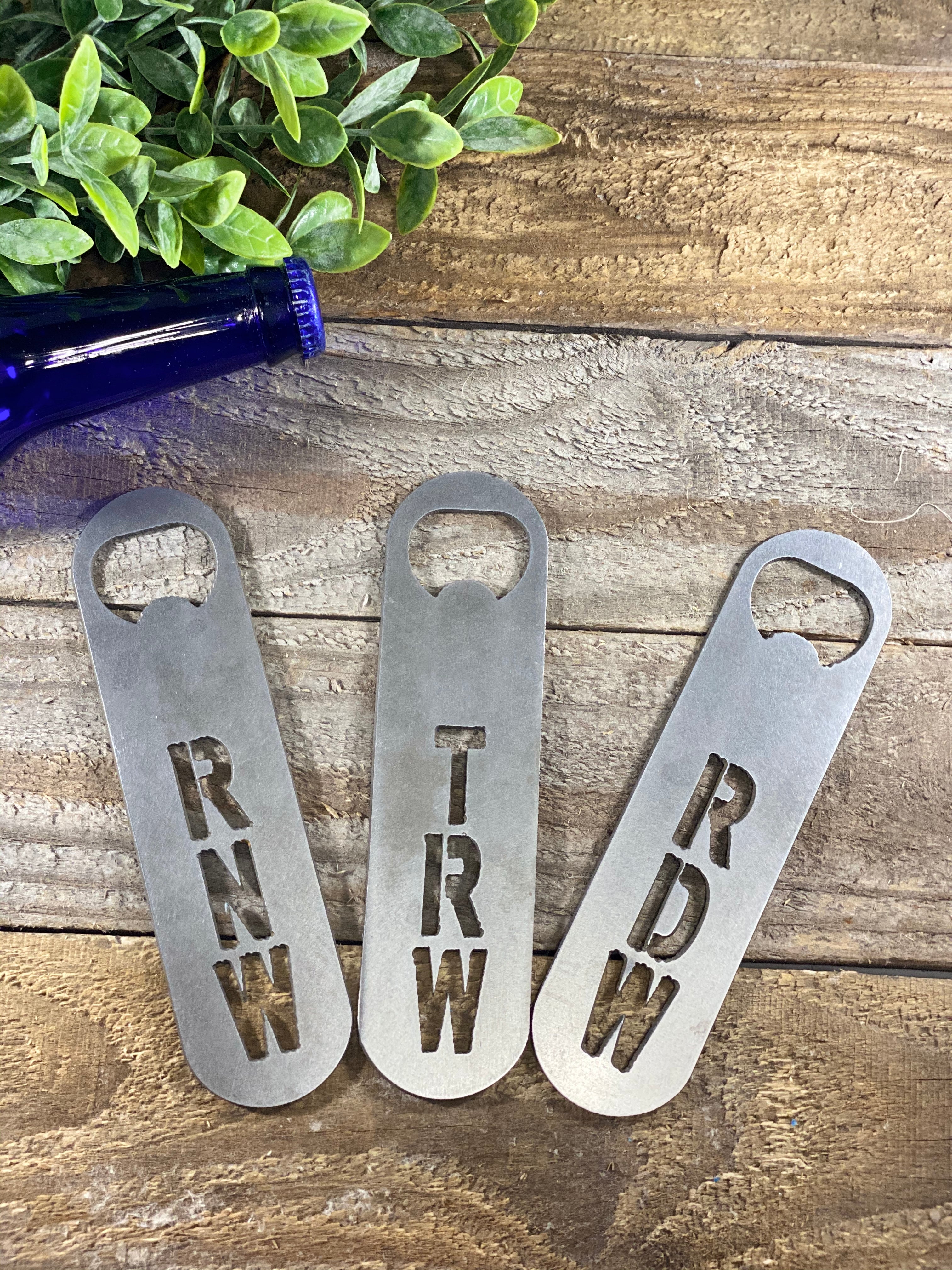 Custom Monogrammed Initials Bartender Style Bottle Opener