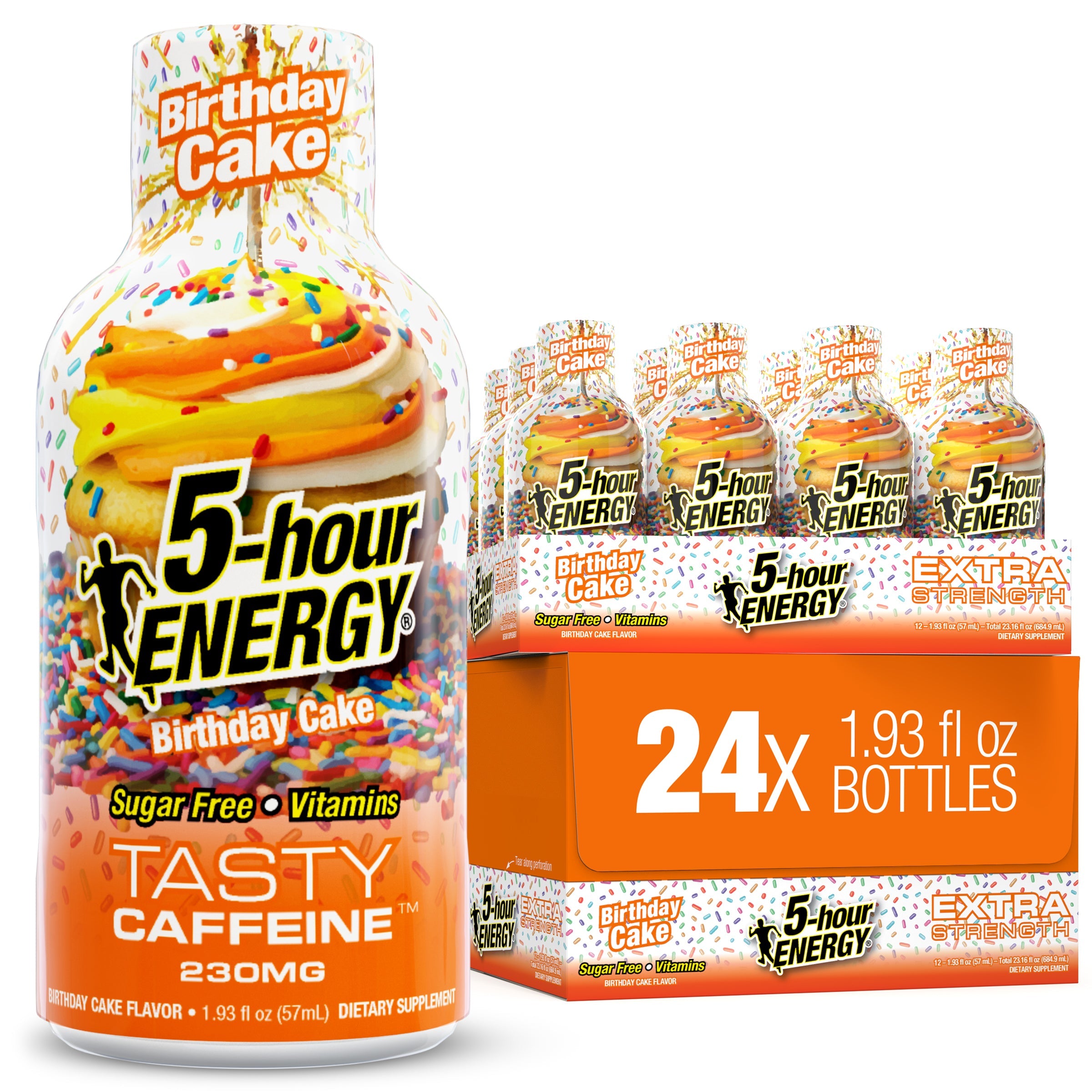 5-hour ENERGY Extra Strength Shots, Birthday Cake Flavor, 1.93 Fl Oz, 24 Pack