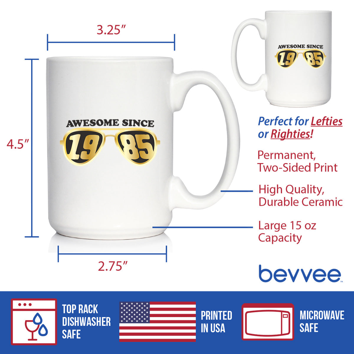 Awesome Since 1985 Coffee Mug 40th Birthday Gift Ideas White Ceramic Coffee Cup
