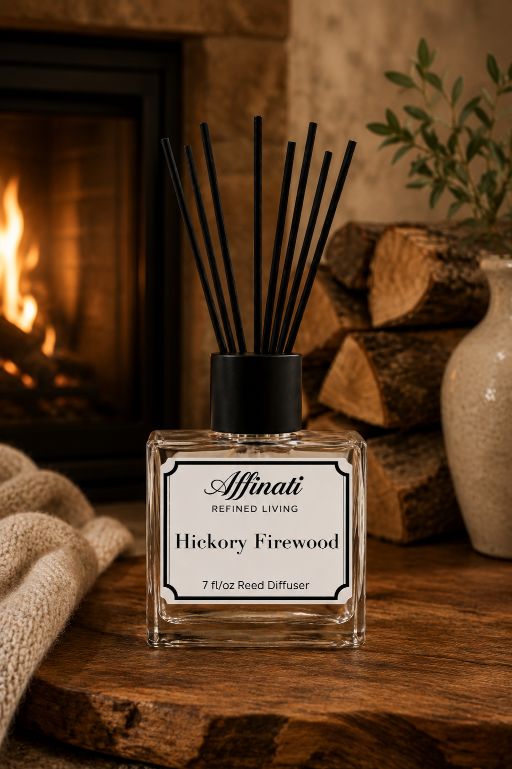 Hickory Firewood Reed Diffuser