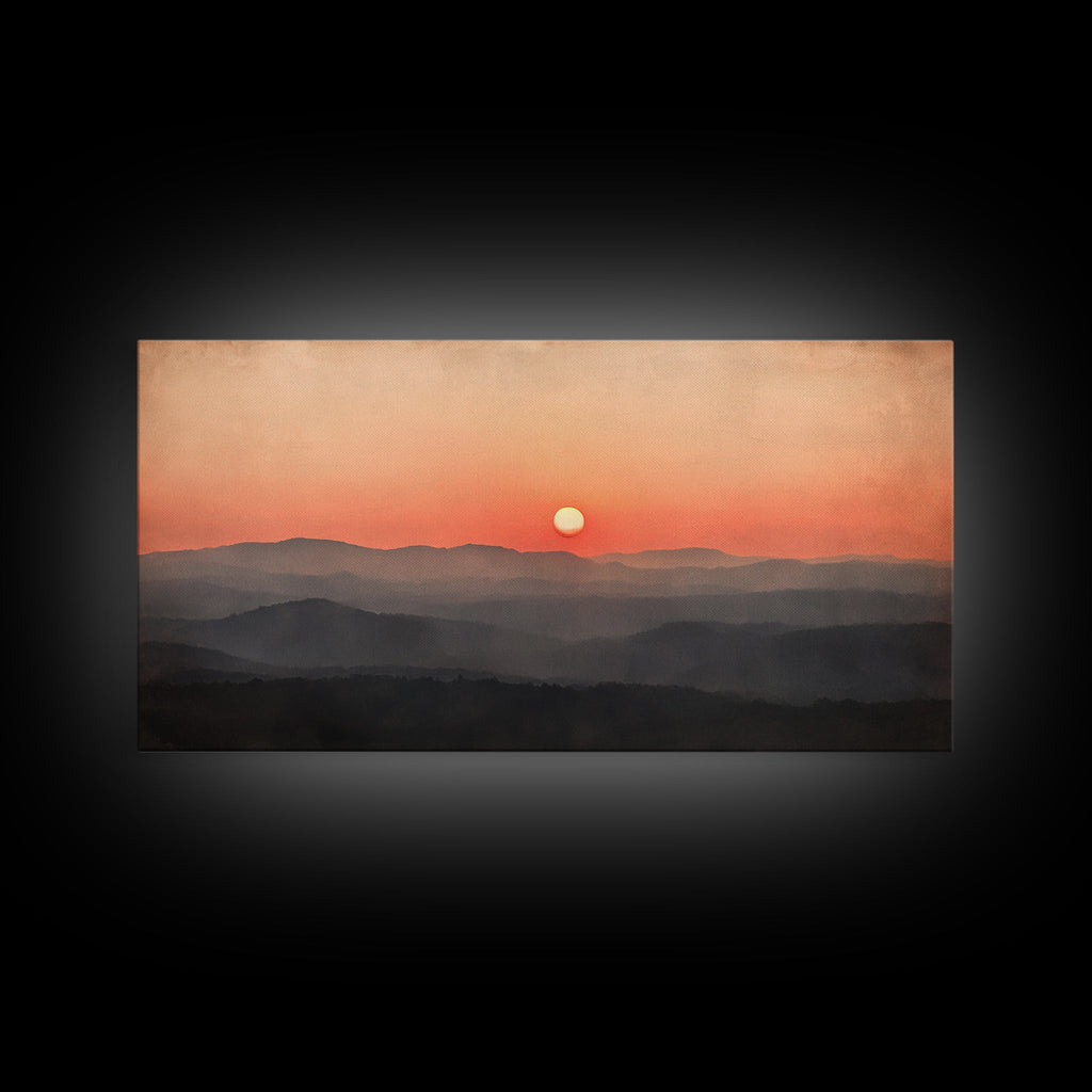 Sunrise Over The Smoky Mountains Framed Canvas Print