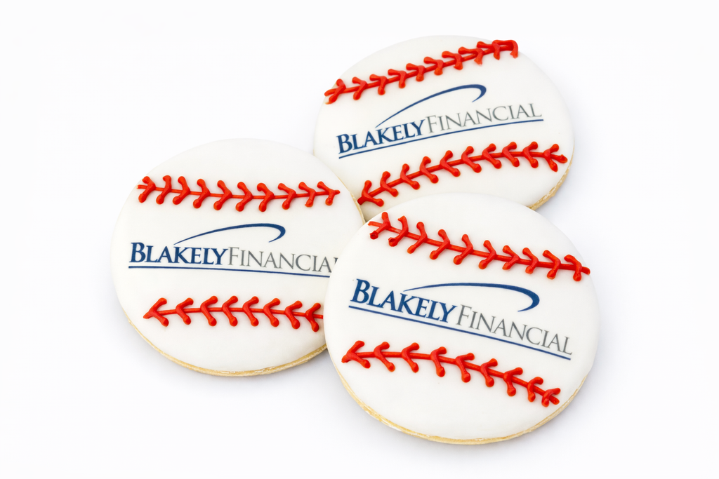 4" Printed Baseball Sugar Cookie-  Single
