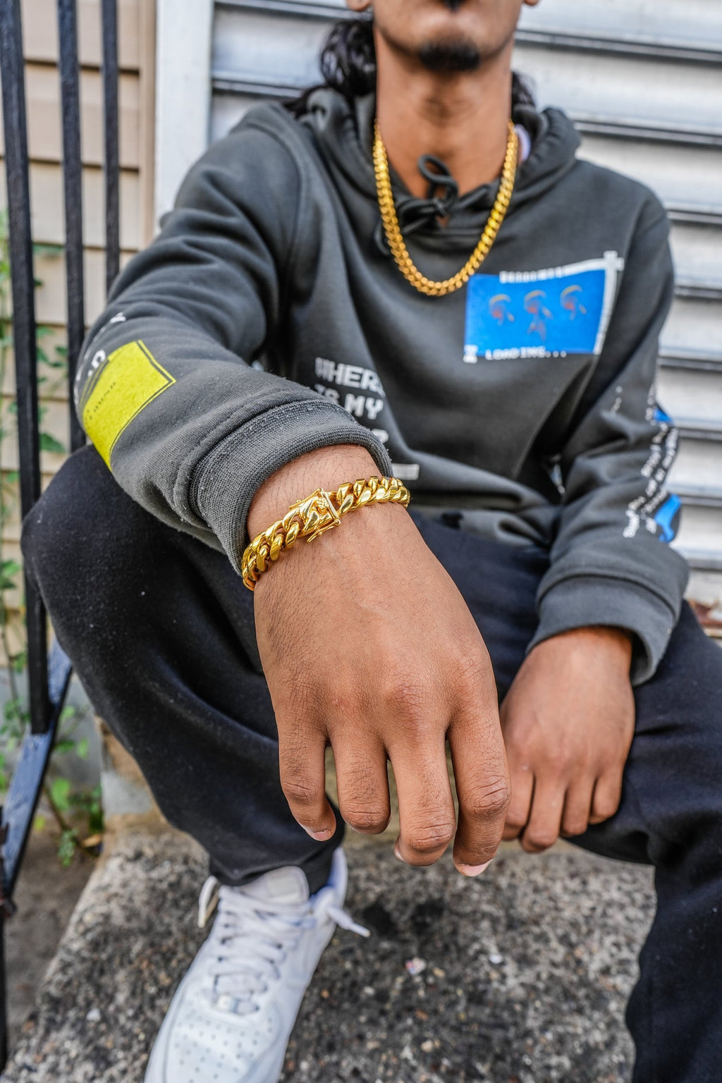 12mm Cuban Link Necklace Bracelet Bundle
