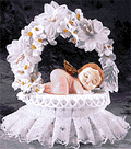 Sleeping Baby Girl Ornament 5 1/2" high