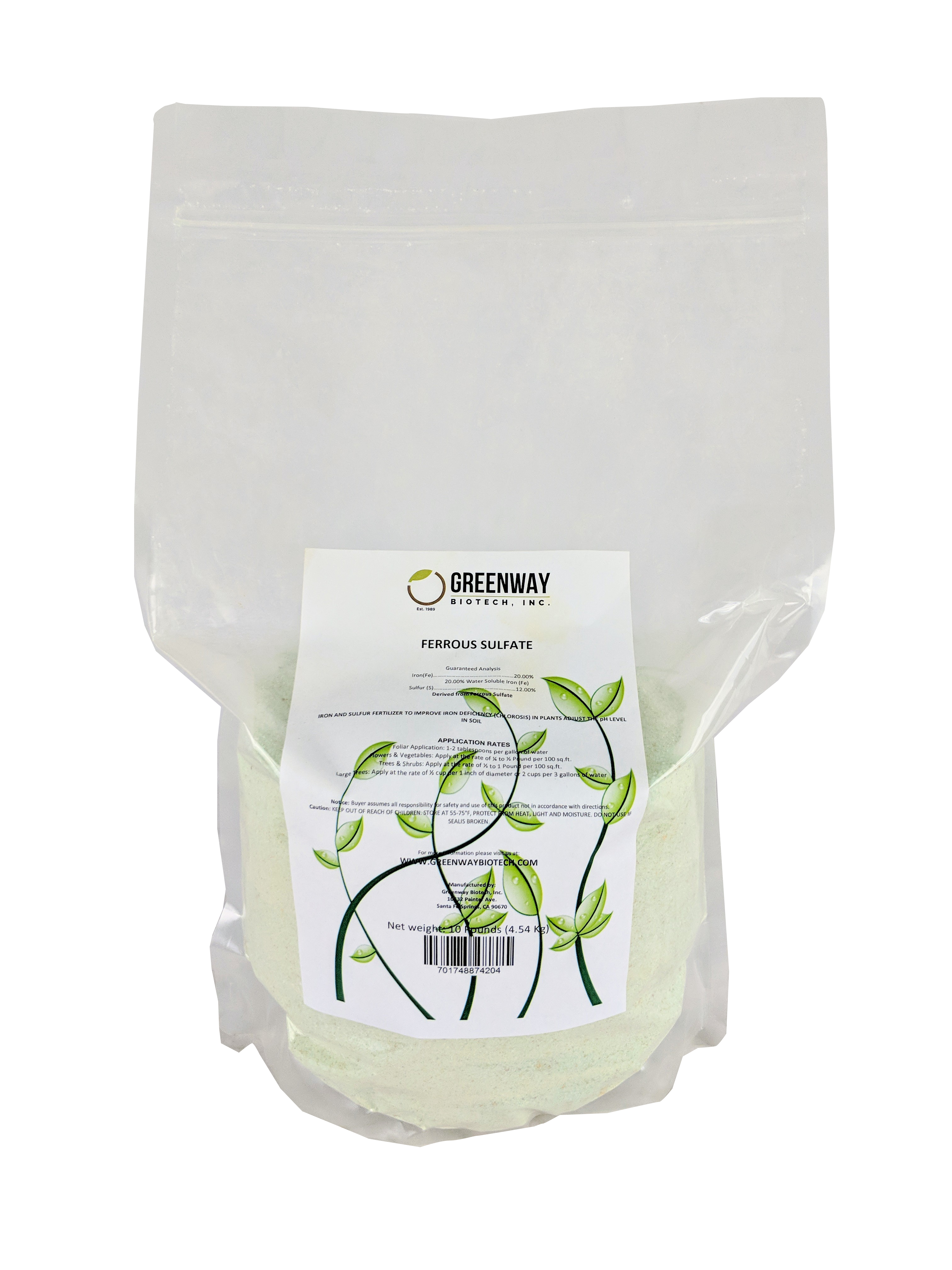 Organic Ferrous Sulfate (Iron Sulfate) | 20% Iron (Fe)