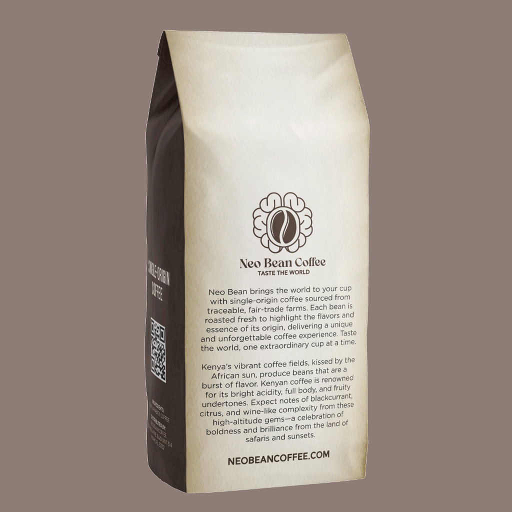 Kenya Freshly Roasted Single Origin Coffee package side information panel
