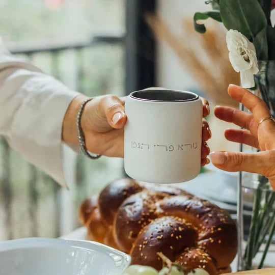Modern Concrete Kiddush Cup Set with Base – Noble Series