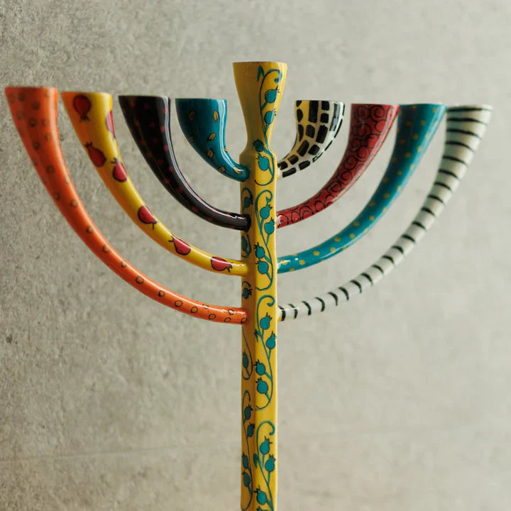Artistic Hand-Crafted Enamel Menorah – The Classic Premium Series