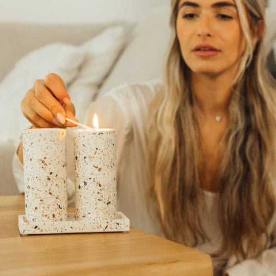 Terrazzo Candle Holder Pair for Shabbat – Terrazzo Series