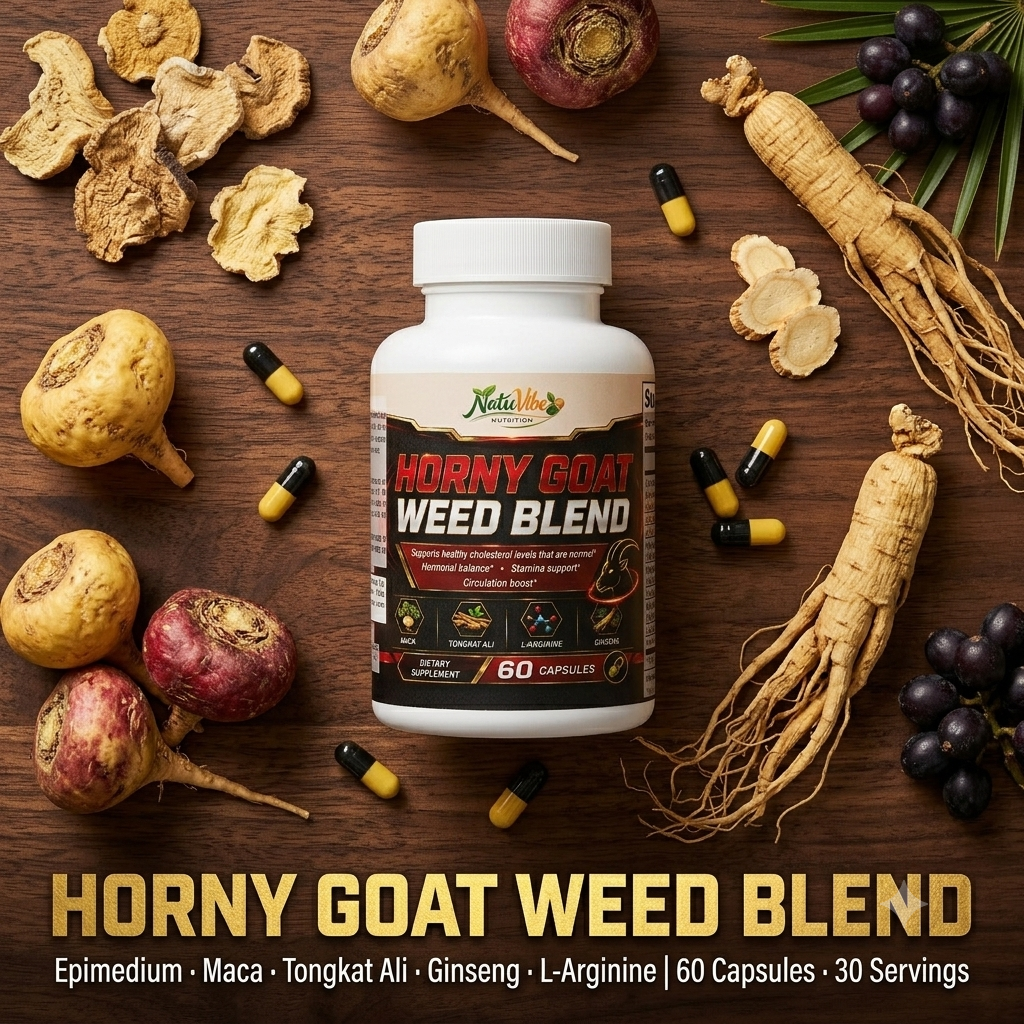 Horny Goat Weed Blend™ – Maca, Tongkat Ali & L-Arginine | Sexual Health, Stamina & Libido Support | 60 Caps