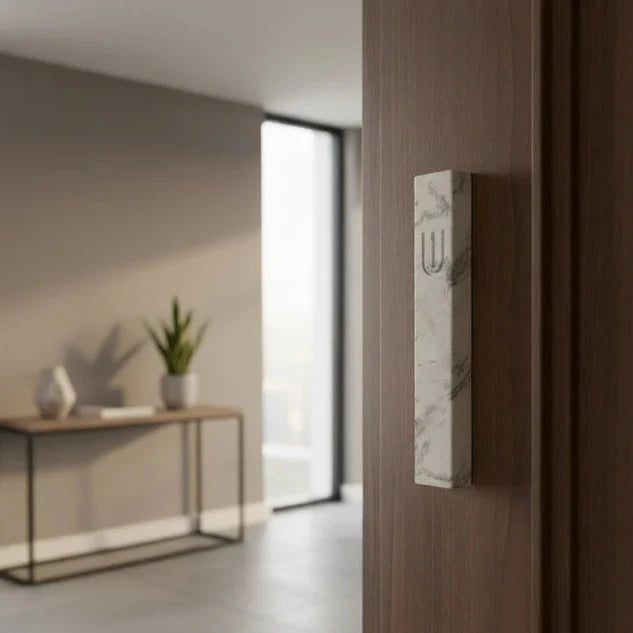 Sculpted Concrete Mezuzah with Clean Architectural Lines – Timeless Collection