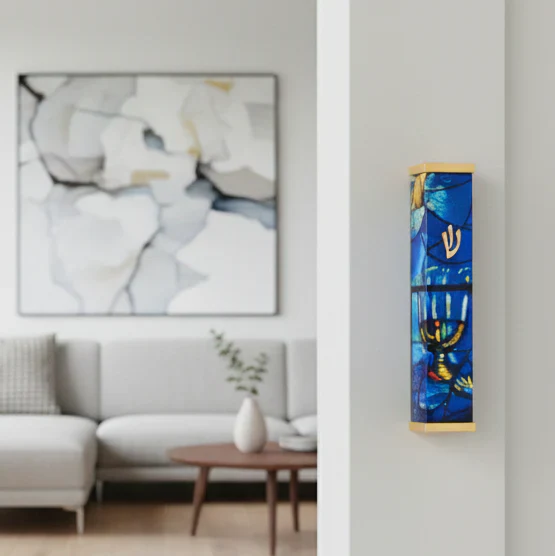 Colorful Mezuzah Cases Inspired by Chagall Windows – Chagall Series