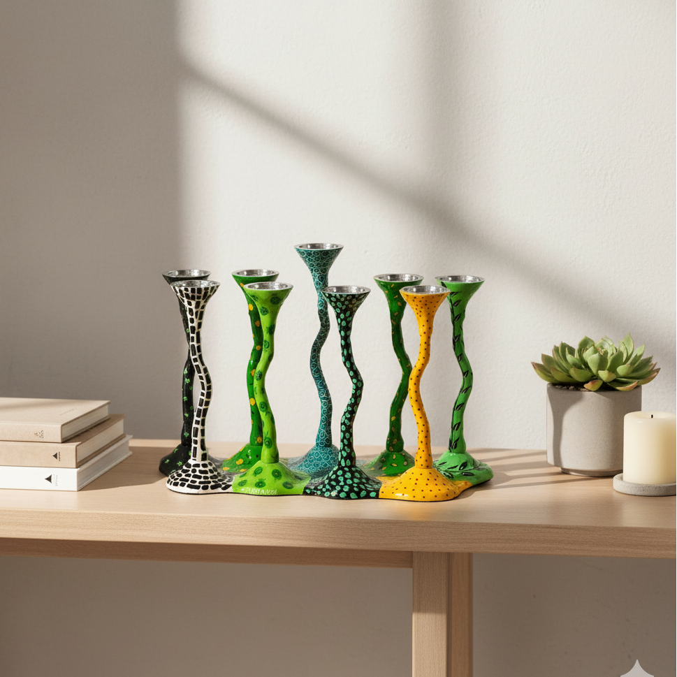 Hand-painted Elegant Curved Menorah Design – Curvix Series