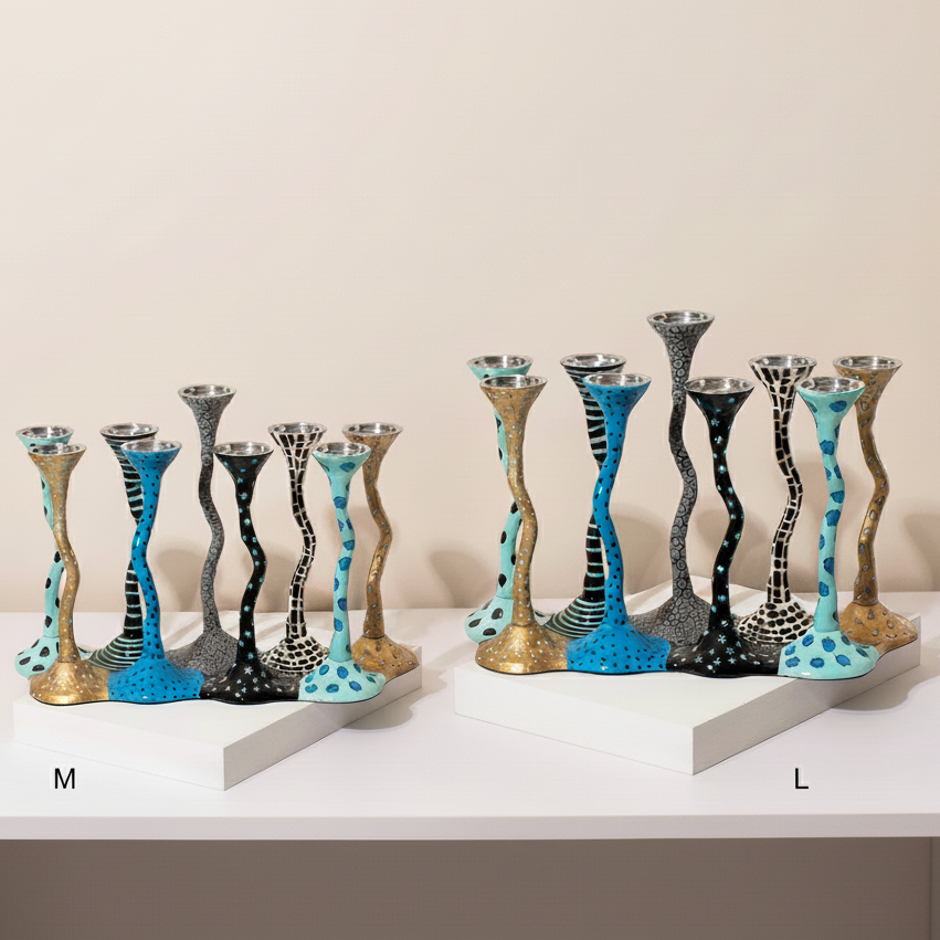 Hand-painted Elegant Curved Menorah Design – Curvix Series