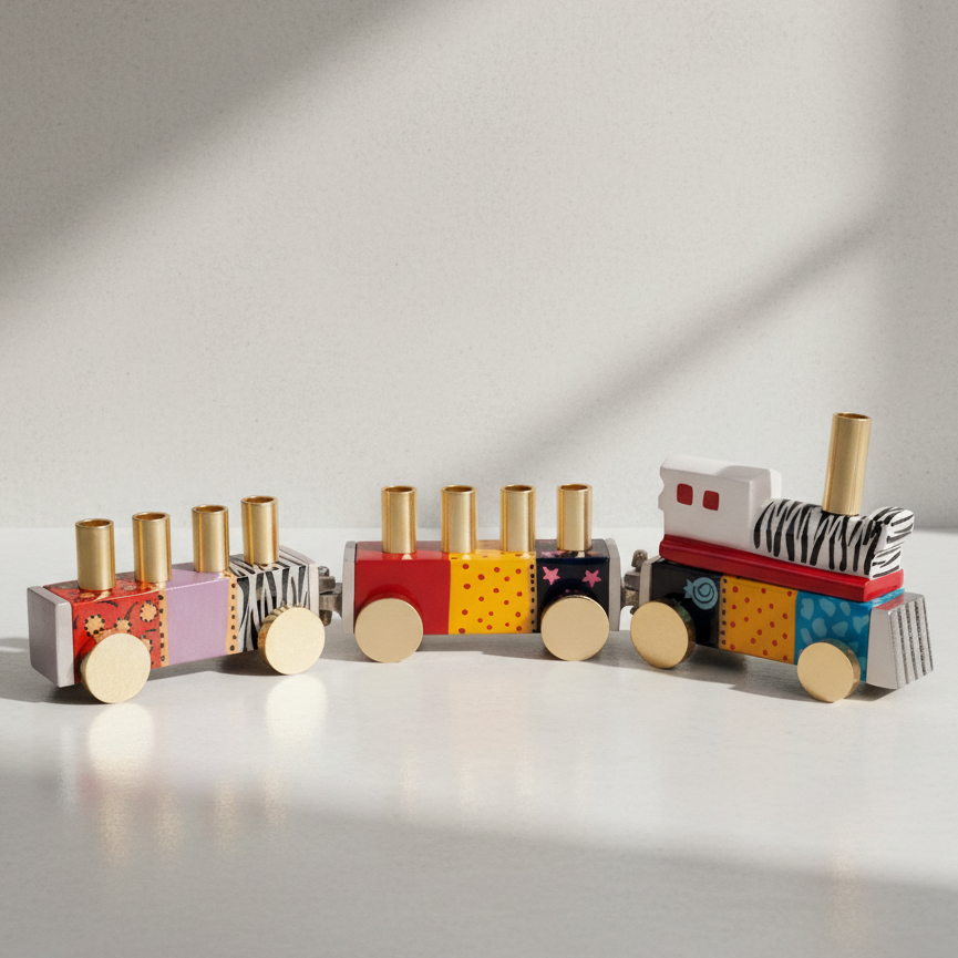 Colorful Train Menorah For Kids – Train Series