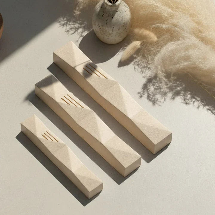 Sculpted Concrete Mezuzah with Gold Engraving – Wave Series