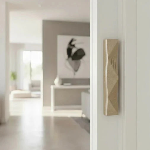 Minimalist Concrete Mezuzah with Sculpted Wave Texture – Wave Series
