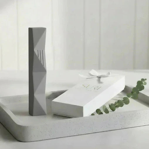 Minimalist Concrete Mezuzah with Sculpted Wave Texture – Wave Series