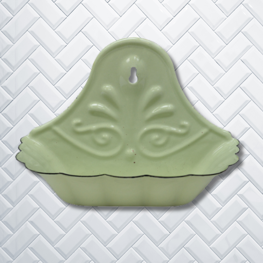 Green Retro Enamel Soap Dish
