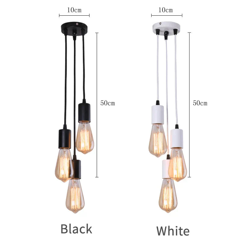 DecorBites™ 3-Head LED Pendant Lamp Industrial Ceiling E27 Retro Hanging Light