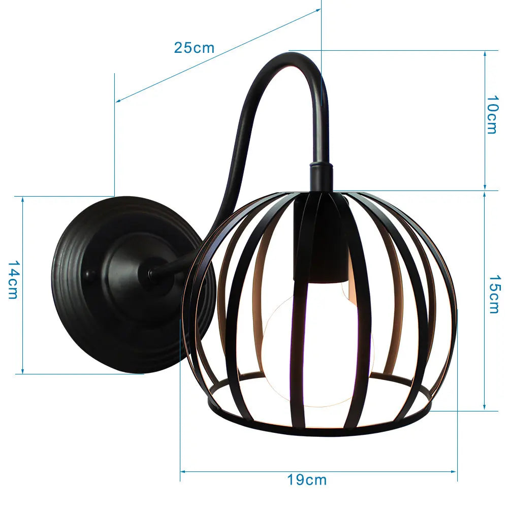 DecorBites™ Iron Cage Guard Wall Sconce Vintage LED Light for Indoor Lighting