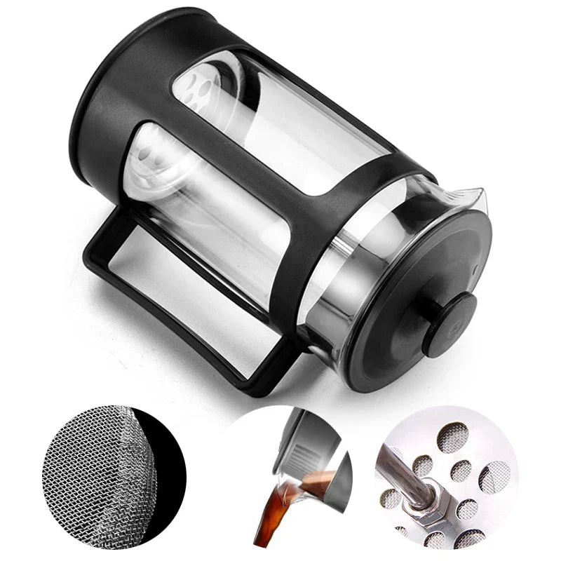 DecorBites™ 350ml Plastic Coffee French Press Maker Pot Moka Machine Percolator Tool