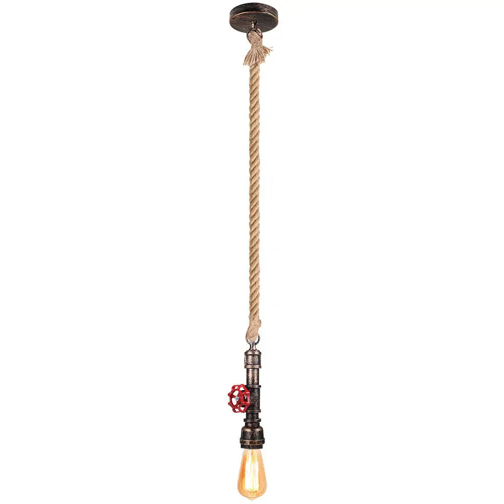 DecorBites™ Industrial Iron Water Pipe Pendant Light - Retro E27 LED Hanging Lamp