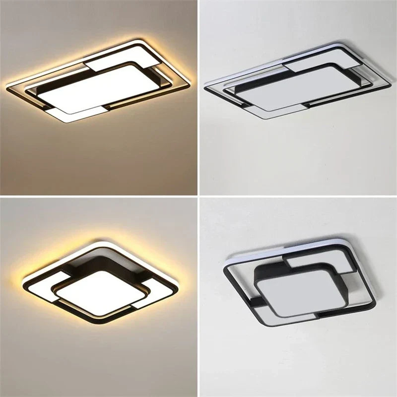 DecorBites™ Geometry LED Ceiling Light: Modern Nordic Light Luxury for Living Room Decor