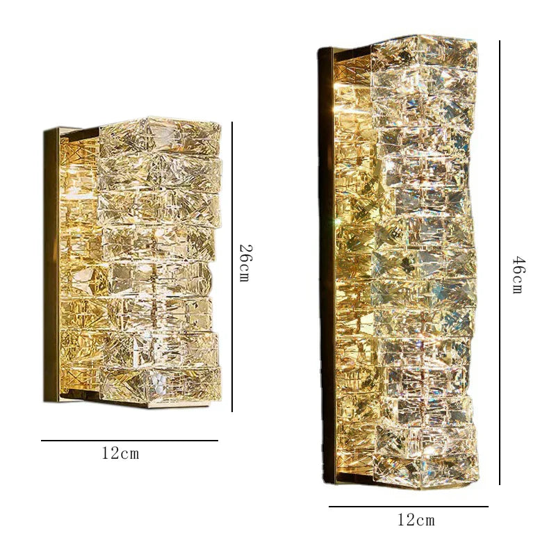 DecorBites™ Crystal Glass Wall Sconce Lamp for Modern Light Luxury Home Decor
