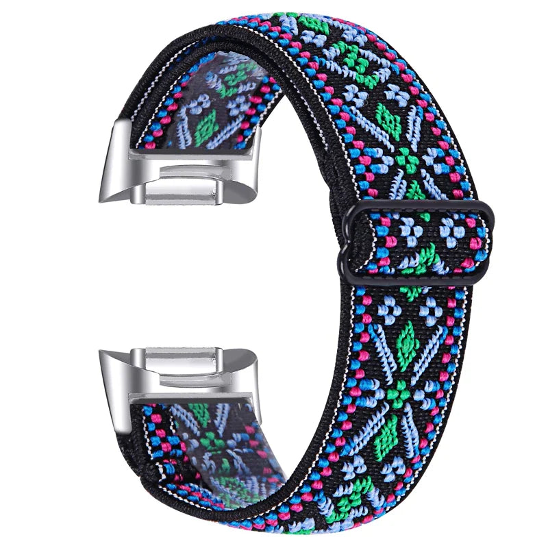 Fitbit Charge 6 5 Nylon Strap - Elastic Sport Fabric Design