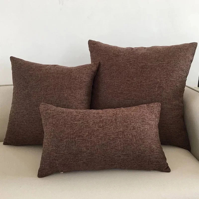 DecorBites™ Ivory Sofa Cushion Cover Solid Basic 30x50cm - 60x60cm