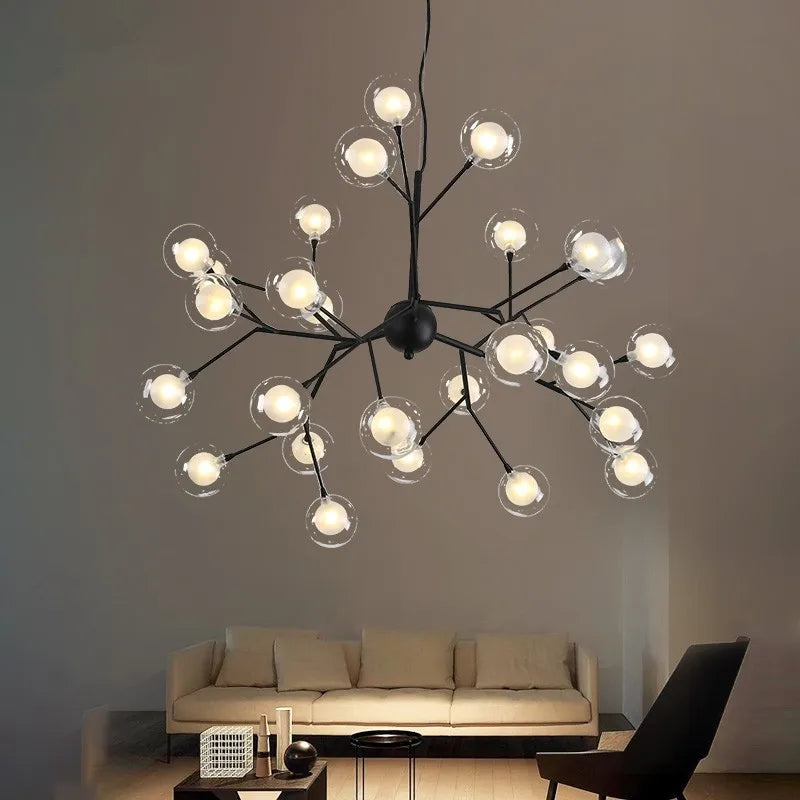 DecorBites™ LED Firefly Sputnik Chandelier: Stylish Tree Branch Ceiling Lamp