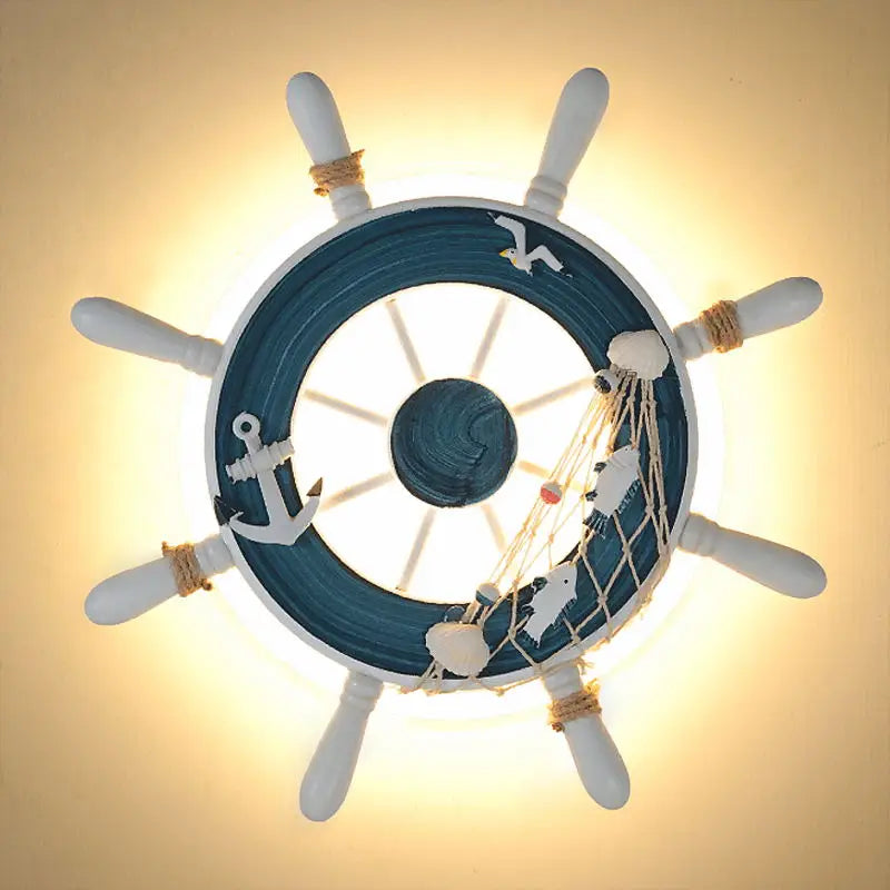 DecorBites™ Kids LED Ship Rudder Wall Light - Mediterranean Decor Ocean Theme