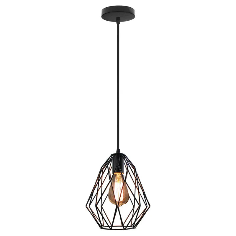 DecorBites™ Iron Metal Cage Pendant Lamp Industrial Vintage Ceiling Light