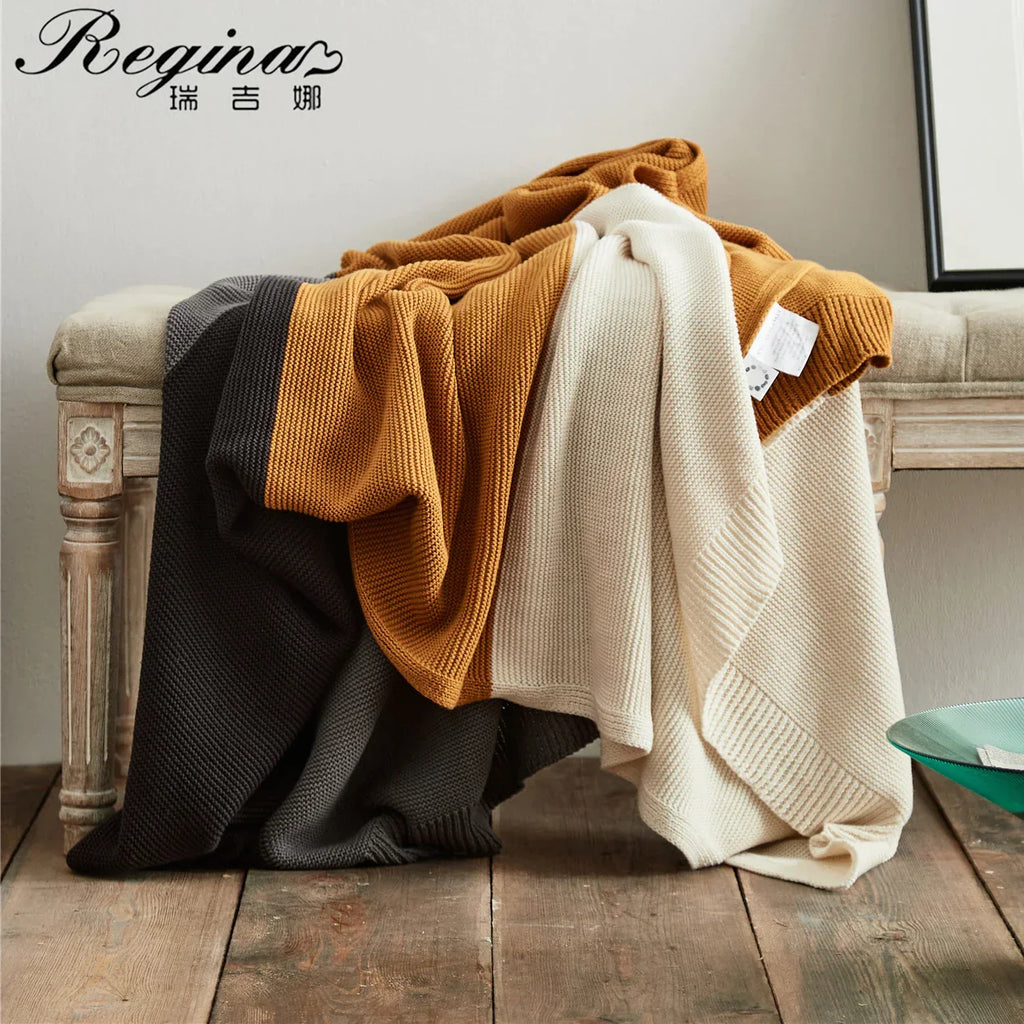 DecorBites™ Knitted Plaid Blanket - Soft and Cozy Home Decor Throw